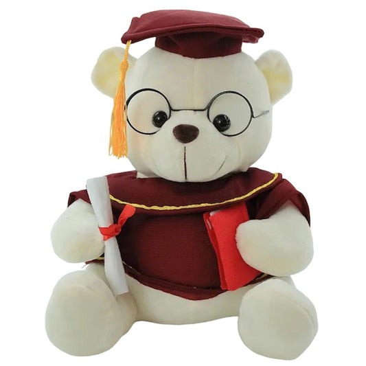 Ursuleț pluș absolvire alb 18cm