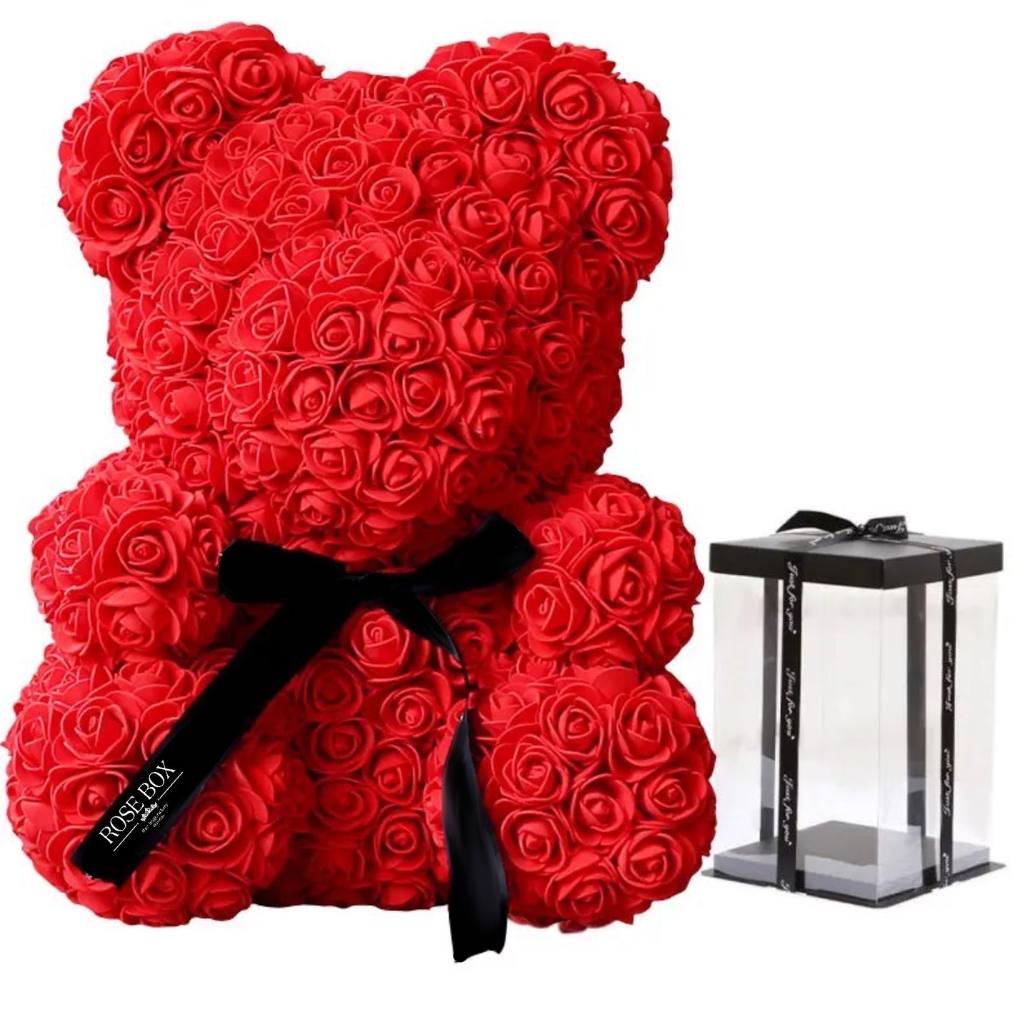 Urs mare 40cm roșu + Cutie cadou