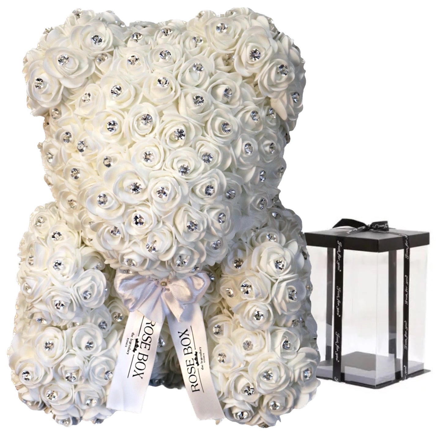 Urs mare 40cm cu cristale + Cutie cadou