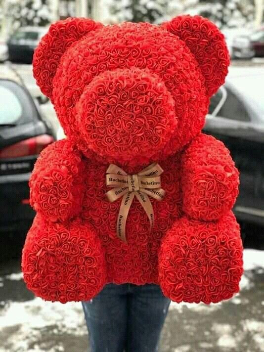 Urs imens 70cm roșu + Cutie cadou