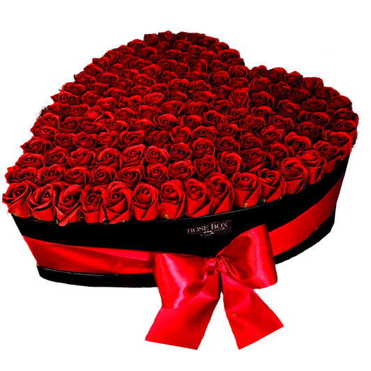 Cutie imensă cu 201 trandafiri roșu royal